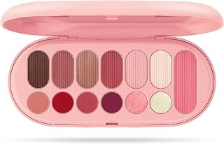 Pupa Paleta Make My Day Pocket Blush, pintalabios, brillo y sombras de ojos – 13 piezas para maquillaje facial, ojos y labios, perfecta para casa o de viaje – (003 Bright Rose)