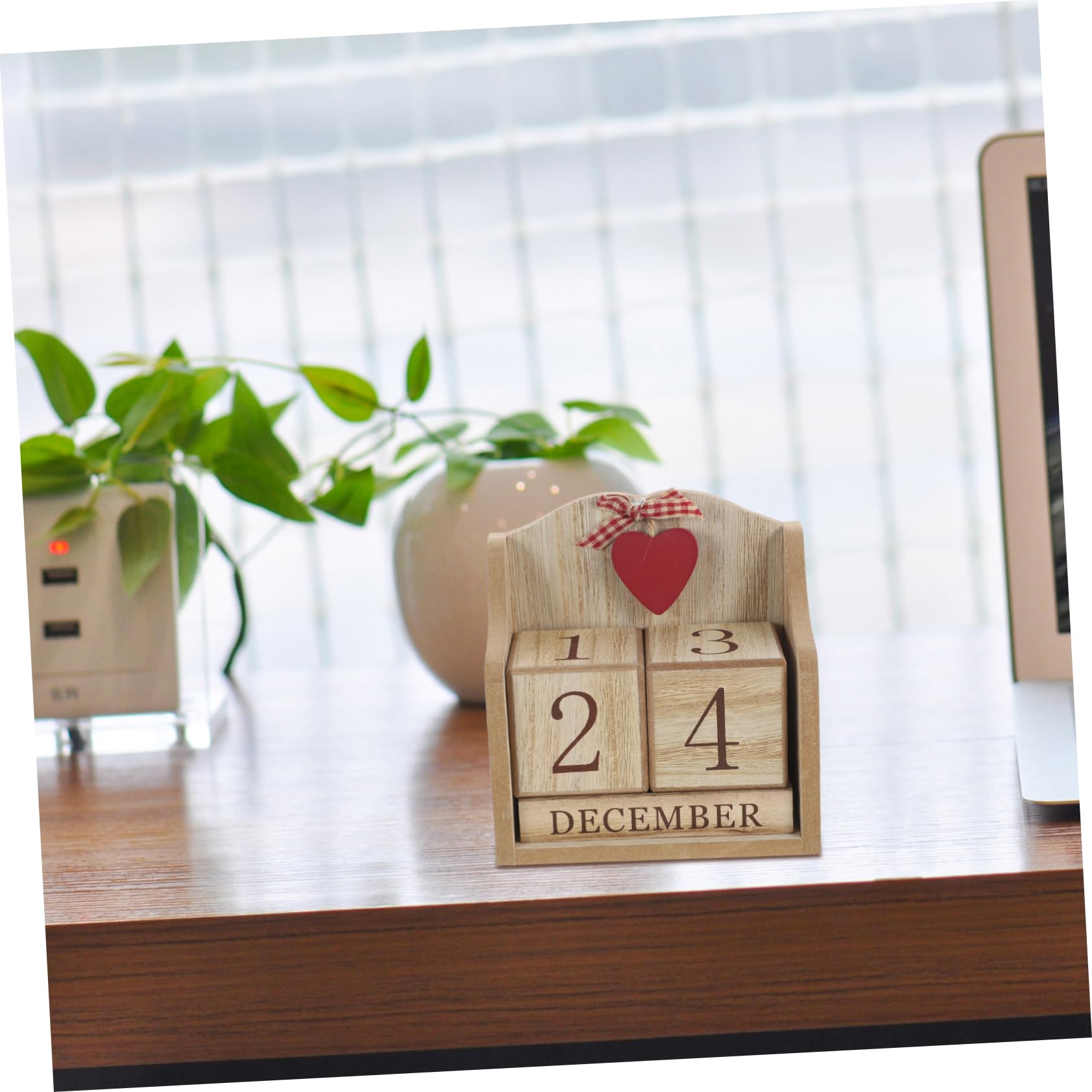 VILLCASE Calendario Da Tavolo Con Data Perenne in Legno Da 2 Pezzi Per Ufficio Studio E Casa Senza Batteria Richiesta