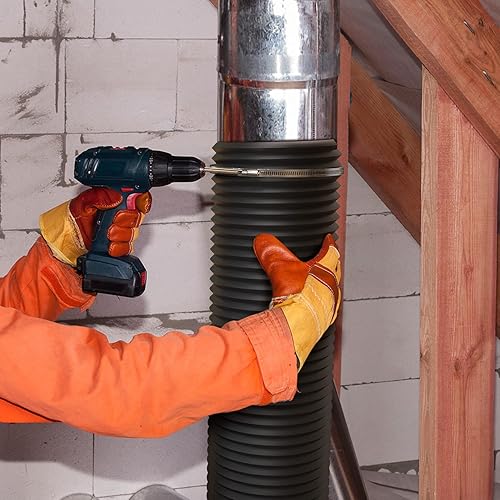 Vista 87 de iPower Manguera de ventilación flexible de 3 pulgadas y 8 pies de conducto de aluminio de 4 capas de protección para secadora para calefacción