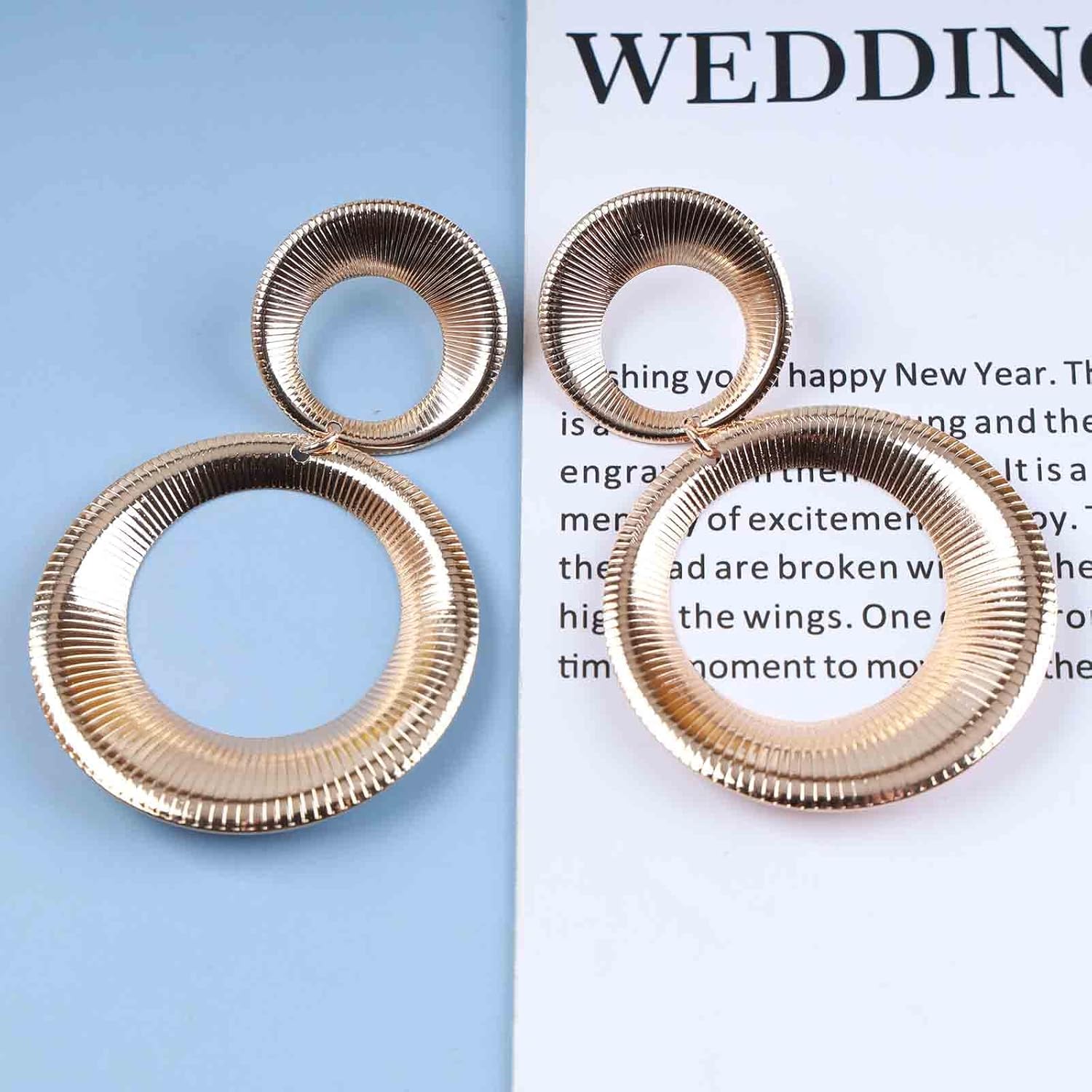 Vintage Large Circle Dangle Earrings Hollow Hoop Drop Earrings Gold Big Circle Earrings Exaggerated Hoop Earrings Jewelry for Women - Image 7