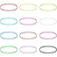 12 St ck Tattoo Kette 90er Accessoires Set Elastische Choker Kette Damen Schwarz Edition 30 cm/13.78 inch Dehnbar Schmuck f r Alle Frauen Teenager M dchen Party Festival Alltag