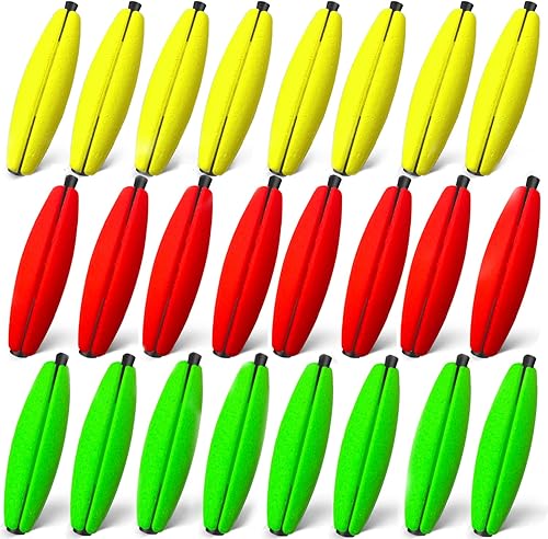 Miniatura 10 de Flotadores de clavijas ranuradas, flotadores de pesca para bagre, bobber de espuma de cigarros de pesca para plataforma Santee, 1.5, 2, 2.5, 3