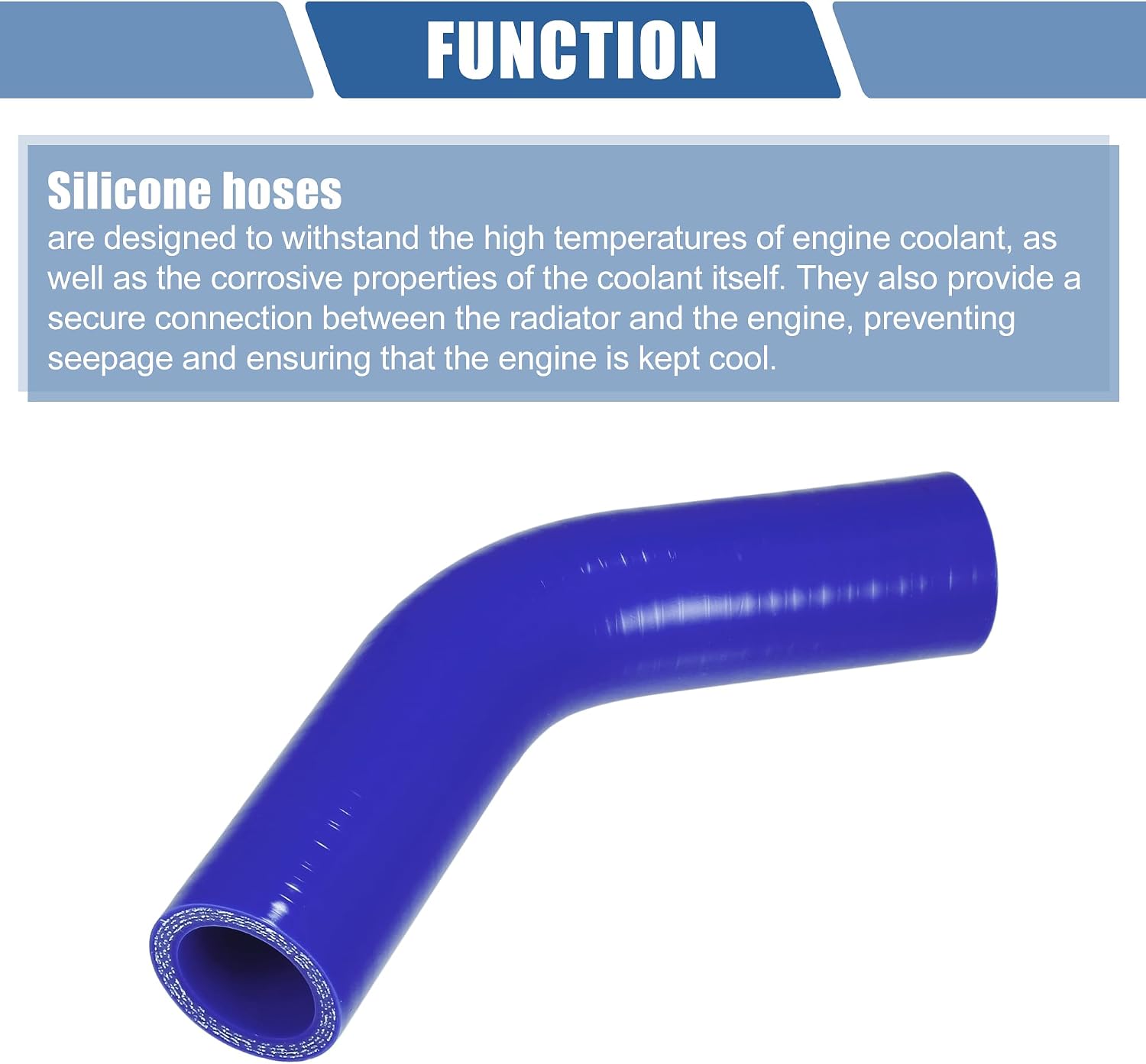 X AUTOHAUX 28mm/1.10" ID 102mm/4.02" Length 45 Deg Blue Silicone Hose image 4