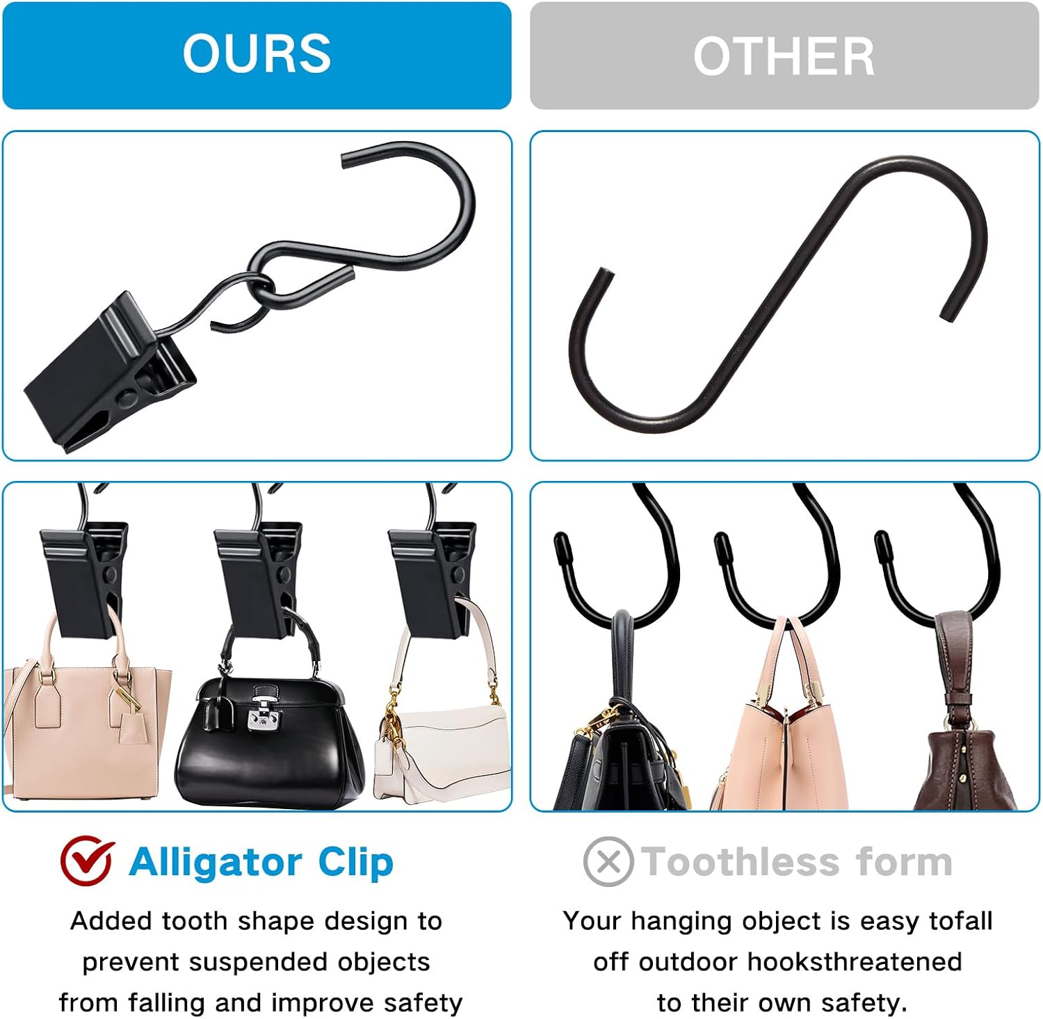50 Pcs S Hooks Curtain Hanging Clips, Metal Hanging Party Lights Clips, Anti-Rust Hanging Lights Clip, Outdoor String Light Clip for Christmas Decoration, Gutter and Tent Camper