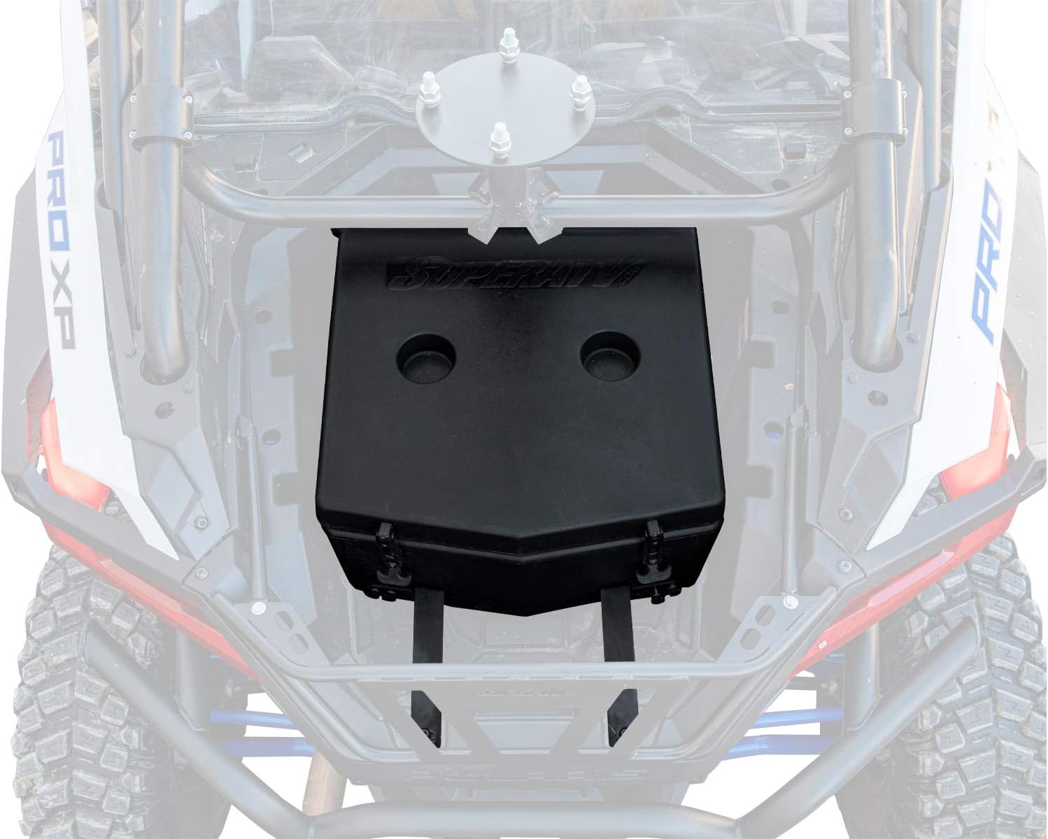 SuperATV Heavy Duty Rear Insulated Cooler/Cargo Box for 2020+ Polaris RZR Pro XP 4 | 2022+ Polaris RZR Turbo R / 4 | Multi Function UTV Storage with Mounting Kit | Sealed Lid Keeps Ice in & Mud Out