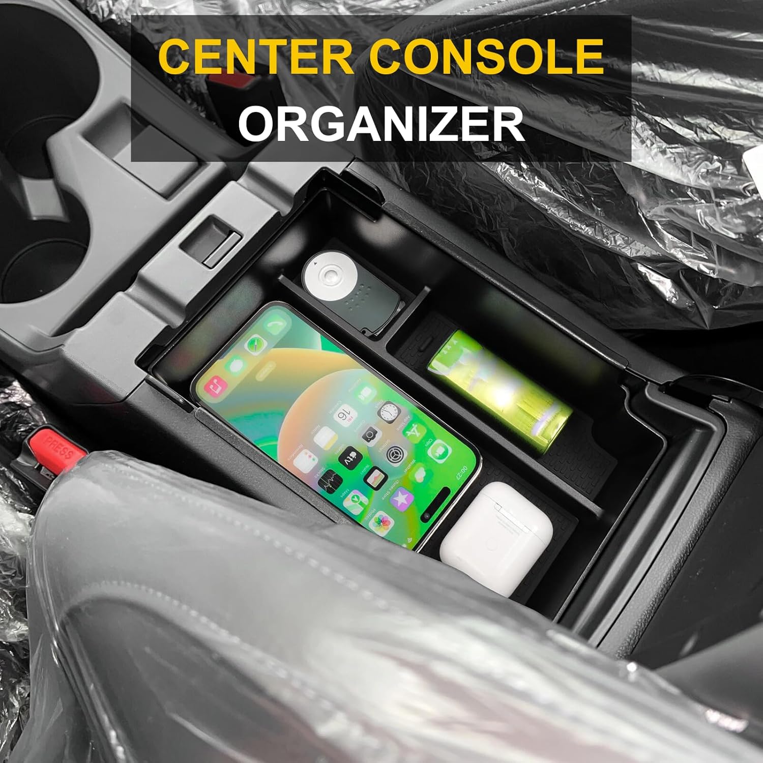 3Pcs Center Console Organizer Compatible with Subaru Crosstrek Wilderness 2026 2025 2024 Impreza Interior Accessories - Center Console Storage Box Tray & Cup Holder Liner Insert