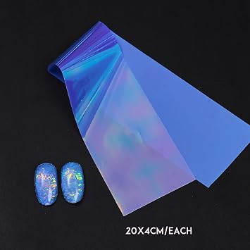 Aurora Nail Foil Transfer Sheets 32PCS Broken Glass Paper Nail Art Foils 3D Holographic Stained Glass Foil Transfer for Nails Starry Sky Gradient Nail Stickers DIY Manicure Decoration DIY Designs