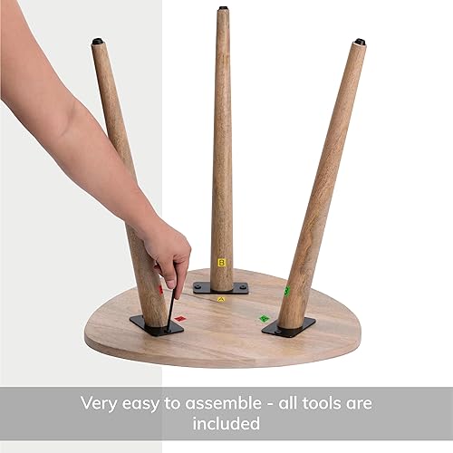 Miniatura 6 de MH London Bond Mesa auxiliar triangular de madera – Mesa auxiliar pequeña moderna de diseño exclusivo. Hecho a mano – Mesa auxiliar de madera –