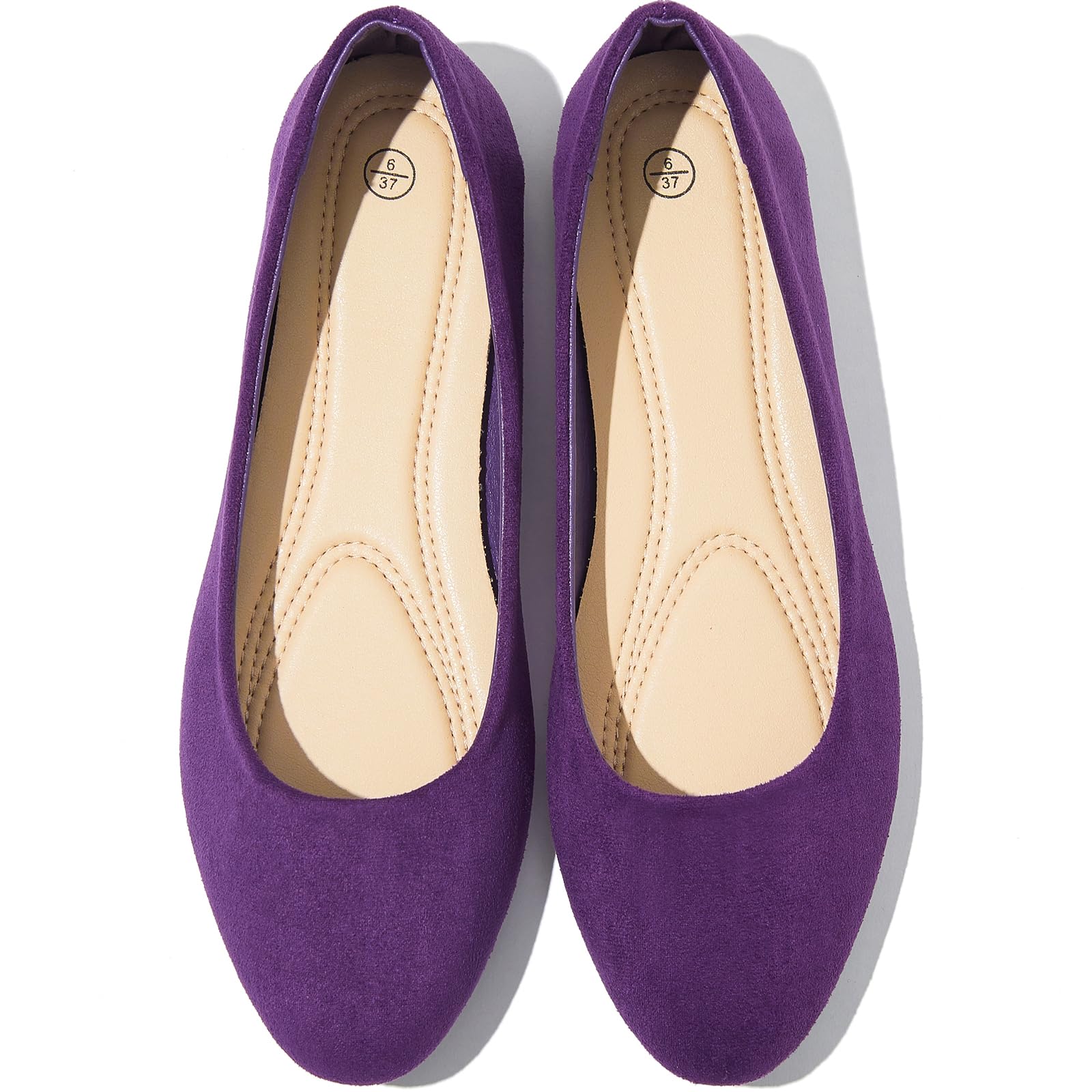 Shupua Flats for Women Round Toe Flat Shoes Dressy Black Ballet Flats Comfortable Womens Dress Shoes Ballerina Flats for Work