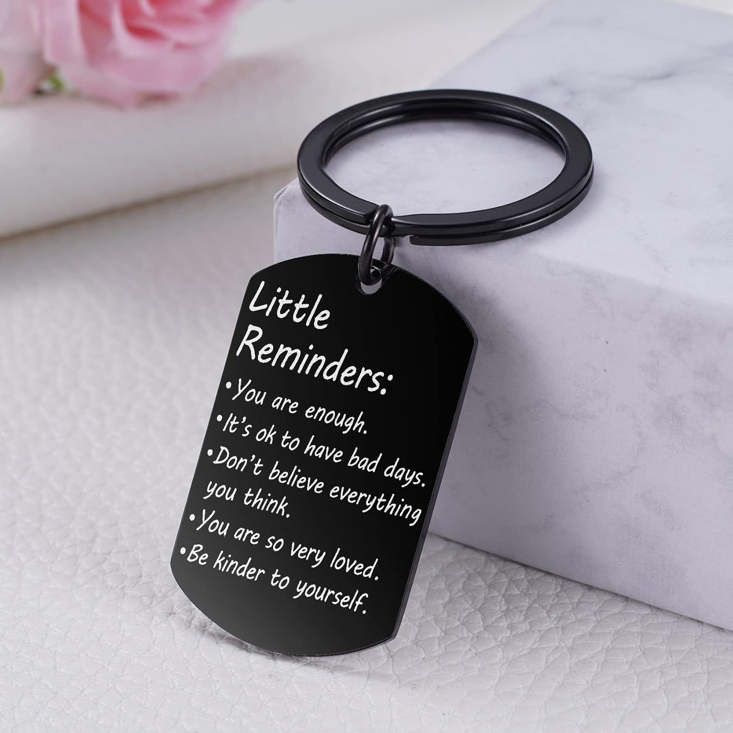 Little Reminders Keychain, Mental Health Gift, You Are Enough Key, Daily Affirmation Inspiration Uplifting Quotes, Self Love - Image 4