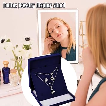 Samt Groß Halsketten Box Samt Schmuckschatulle Geschenkboxen Schmuckkästchen Mit Samts Schmuckbox Für Halskette Für Frauen Schmuck Halskette Ohrring Ring Hochzeit Schmuck Lagerung (Schwarz)