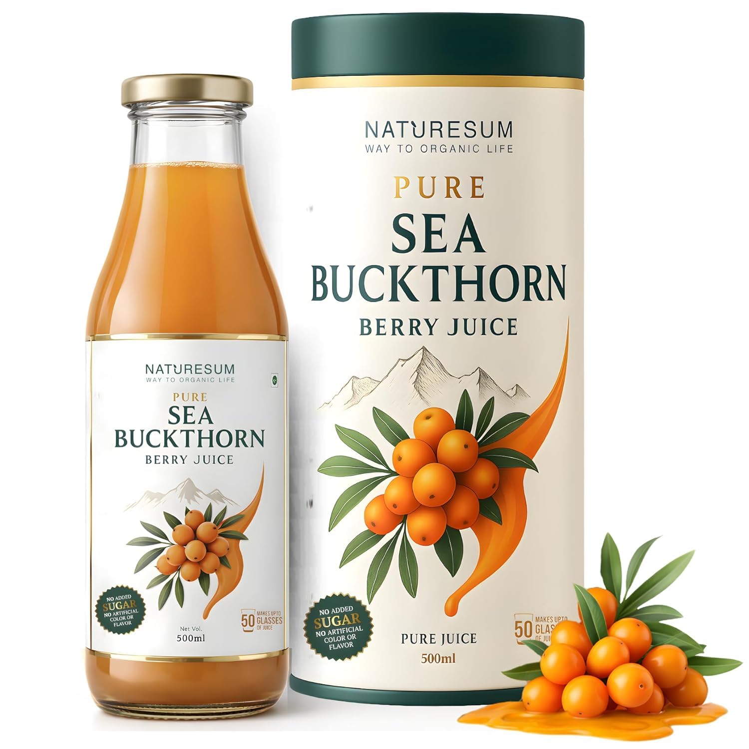 Naturesum Sea Buckthorn Juice 500ml Pulp Concentrate, Central Asian Sea Buckthorn Berry Juice, Rich in Omega 3 6 7 9 & Vitamin C, Immunity Boost, Skin & Gut Health, Antioxidant Superfruit, Lab Tested, Cold Pressed-image-17