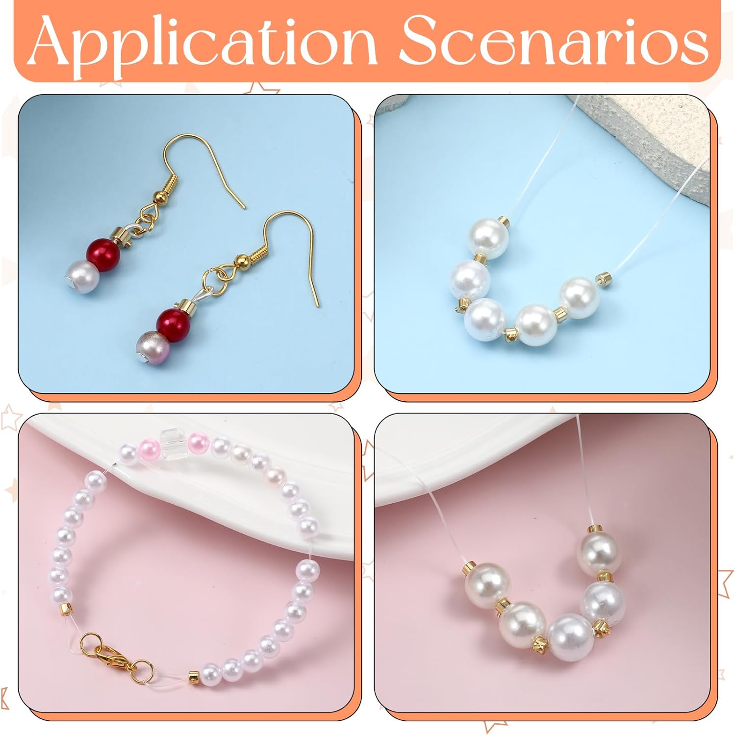 80 PCS Crimp Beads for Jewelry Making, Brass Beads Stopper for Jewelry Making, Gold Silver Round Crimping Bead Crimp Charms for DIY Bracelet Necklace Accessories(Gold, Silver) - Image 7