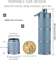 Vista 3 de Pastillero impermeable para llavero – Pastillero compacto, portátil y seguro con 3 compartimentos – Pastillero de bolsillo y contenedor para Azul