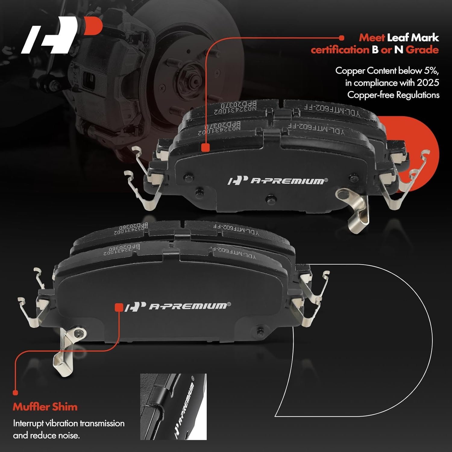 A-Premium Front and Rear Drilled and Slotted Disc Brake Rotors + Ceramic Pads Kit Compatible with Select Honda Models - CR-V CRV 2017-2022, 12-PC Set