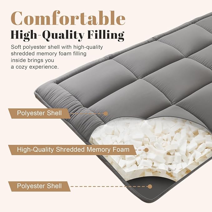 Colchoneta Futon Japonesa 3" Gris 39x80 Pulgadas miniatura 4
