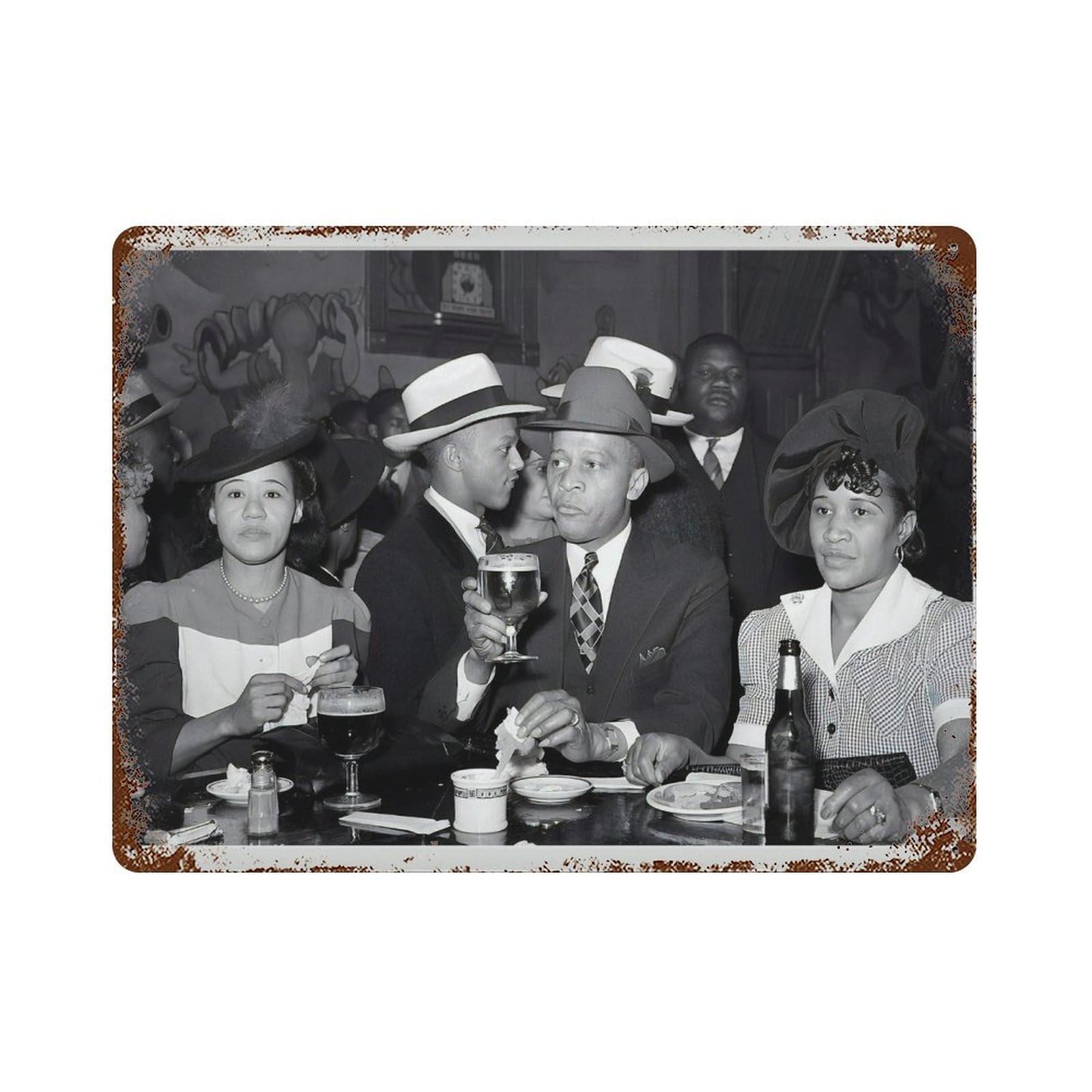 xiaoxiaoshen Vintage African American Retro Bar Photography Wall Decor Art Metal Tin Poster Modern Home Decor Art Home Bar Shop Decorations Vintage Sign 30x40cm