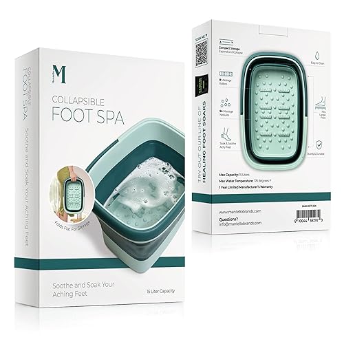 Miniatura 12 de Mantello Bañera plegable para pies Cuenco portátil de pedicura para spa de pies Cuenco grande para remojar y lavar los pies Cubo plegable