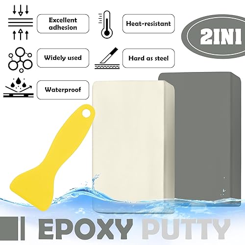 Miniatura 2 de Masilla epoxi  Arcilla multiusos de reparación rápida de 10 onzas, masilla de relleno de metal de fuerte adherencia para fijar fugas, grietas,