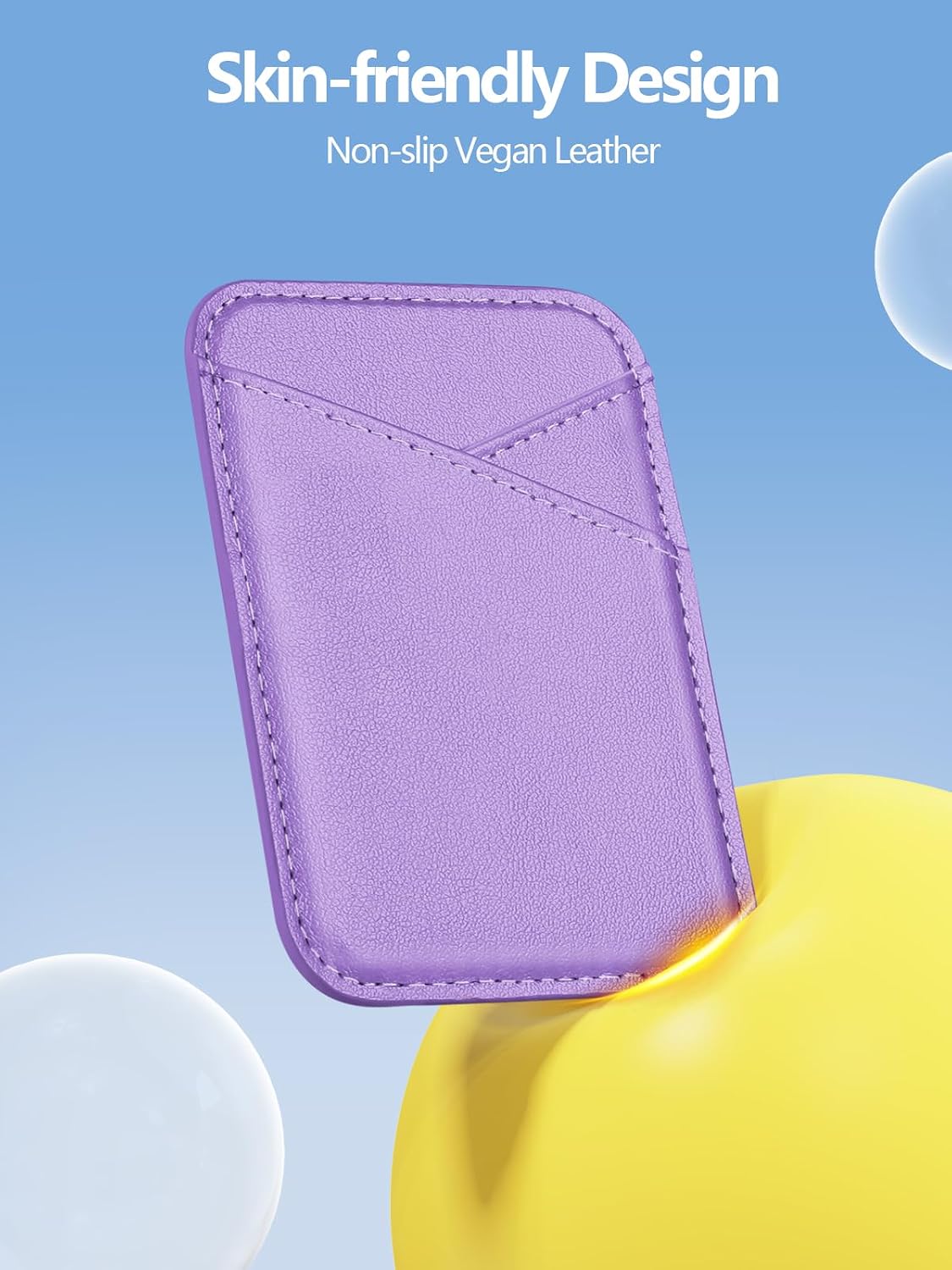 Miroddi for MagSafe Wallet, Strongest Magnetic Card Holder for iPhone 17/16/15/14/13/12 Series, Ultra-Thin Leather Magnetic Phone Wallet with 2 Card Slots, RFID Blocking, No More Falling, Purple