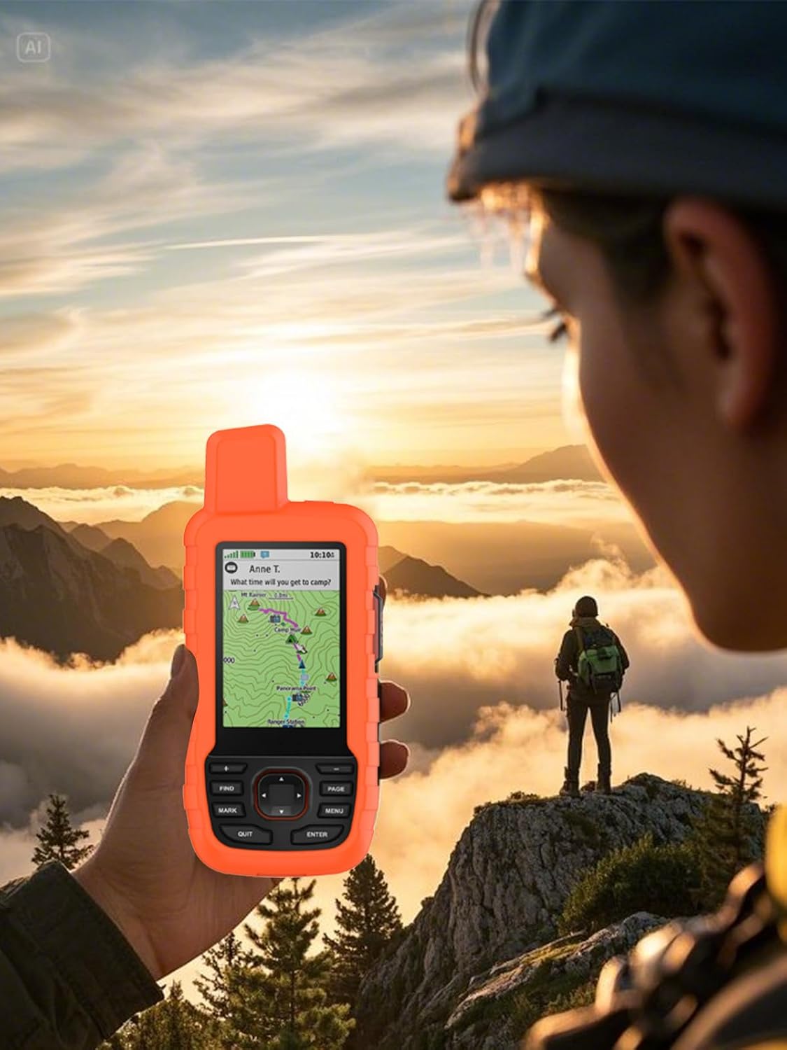 Case for Garmin GPSMAP 67i/66i Marine GPS Handheld,Soft Protective,BOVUGAC Silicone Case for Garmin GPSMAP 67i/66i-Orange image 2