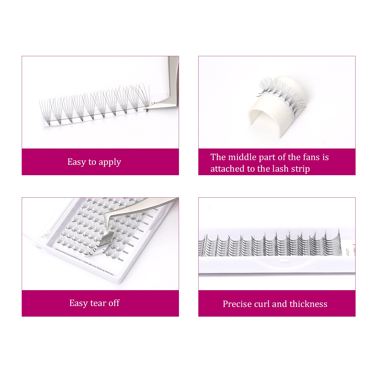 Volumen Ruso 10D 0.07mm C Curl 15mm Prefabricados Extensiones de Pestañas Volume Lashes Extension Ruso Pestañas — view 45
