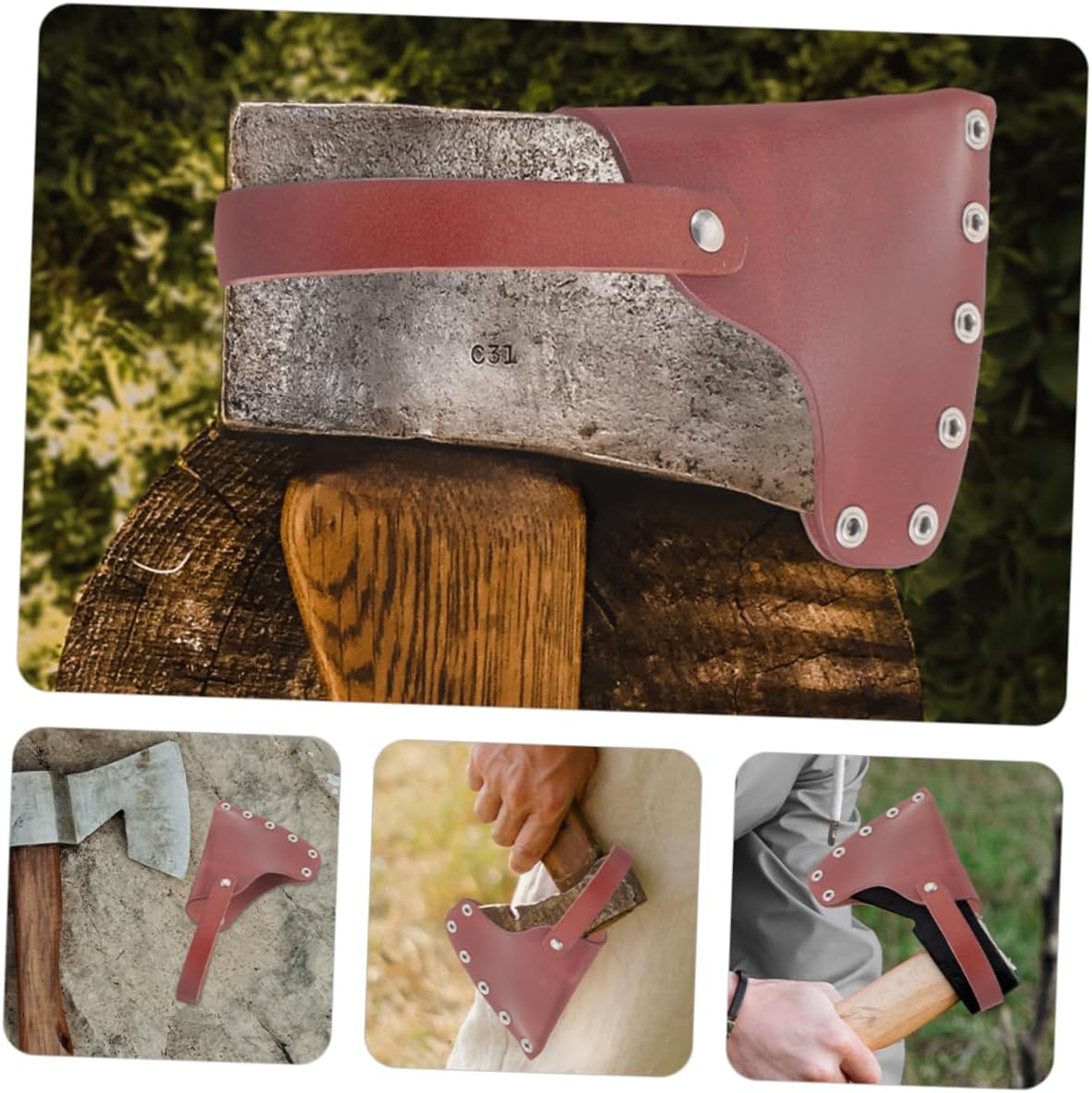 Leather Hatchet Axe Cover Portable Protective Sheath for Camping Survival Outdoor