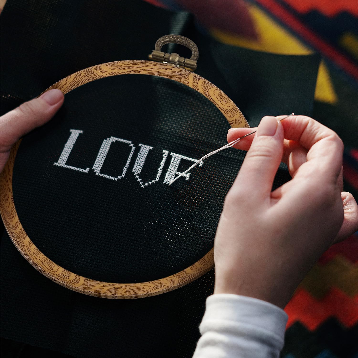 Lot De 6 Cercles à Broder Octogonaux - Cadres Décoratifs En Bois