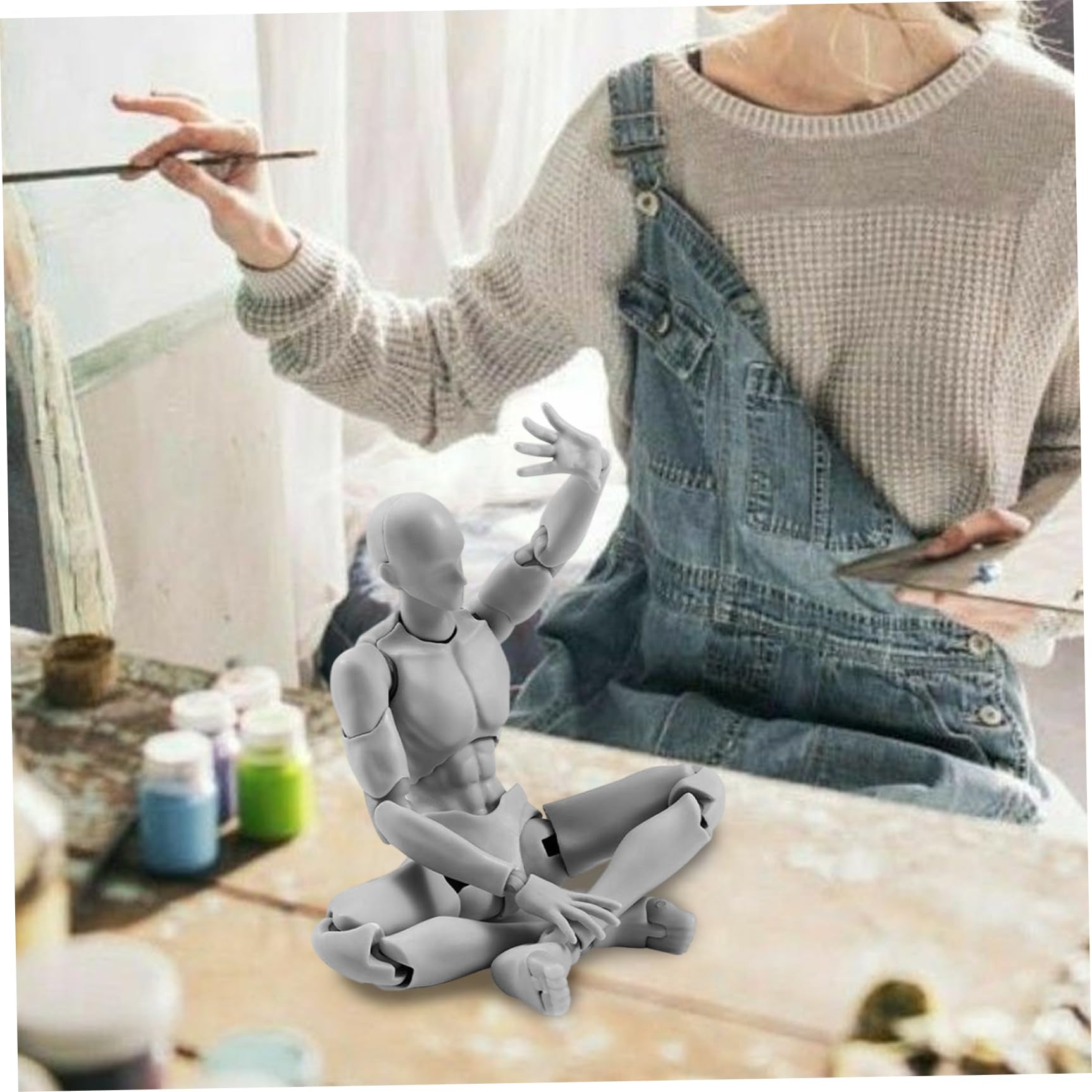 Mini Action Figure Gesti mobili Modello leggero in PVC Supporti per bambole Body-Chan Set con supporto piedistallo per schizzi, pittura, disegno maschile, decorazioni natalizie