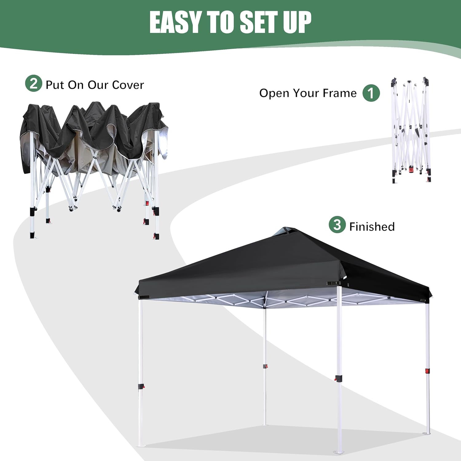 Black Canopy Cover Upgrade Buckle with Air Vent for 12x12 Canopy Frame, Canopy Cover ONLY