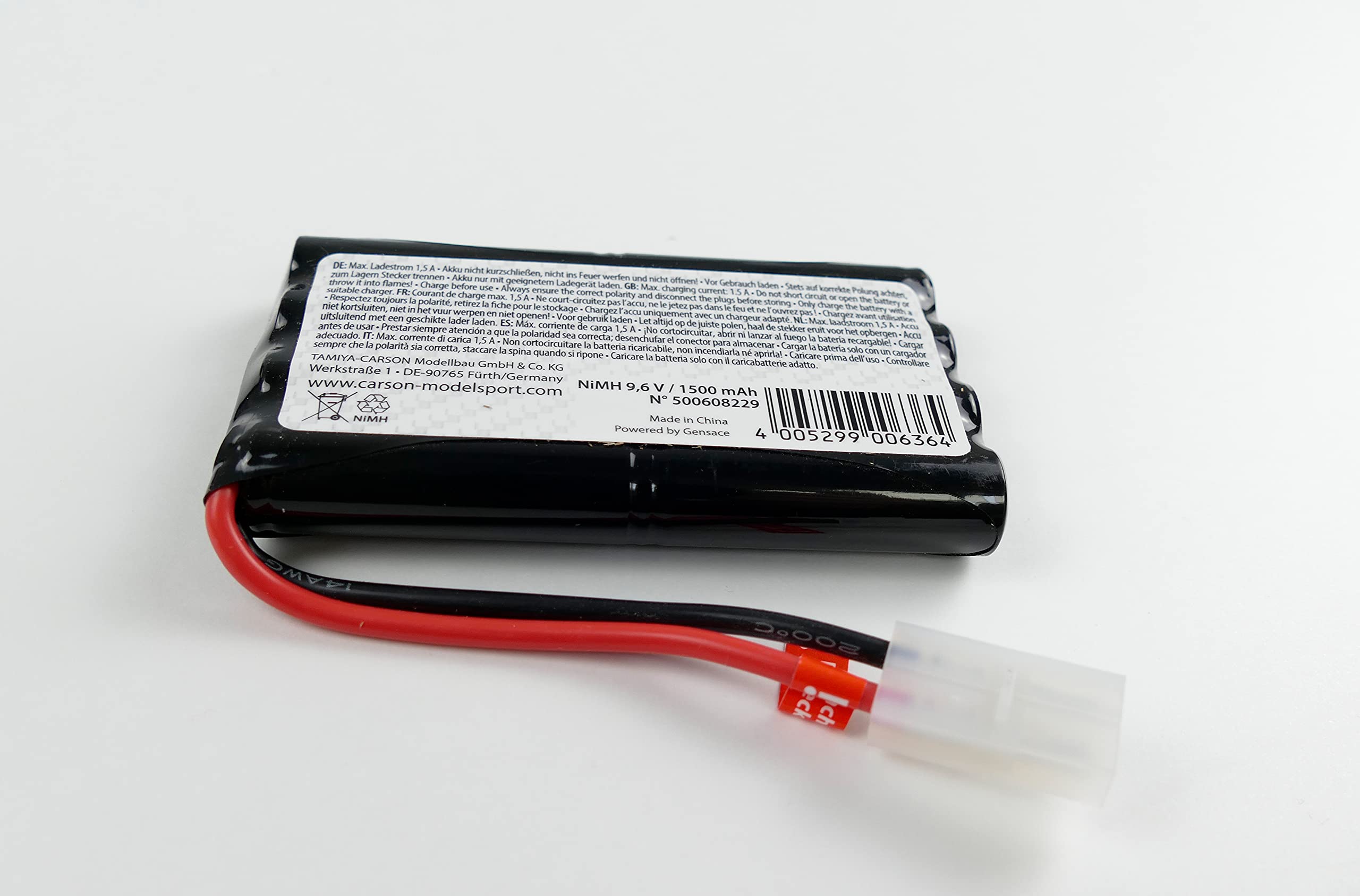Image secondaire de Batterie Rechargeable NiMH 9.6V 1500mAh pour Voitures RC - Carson