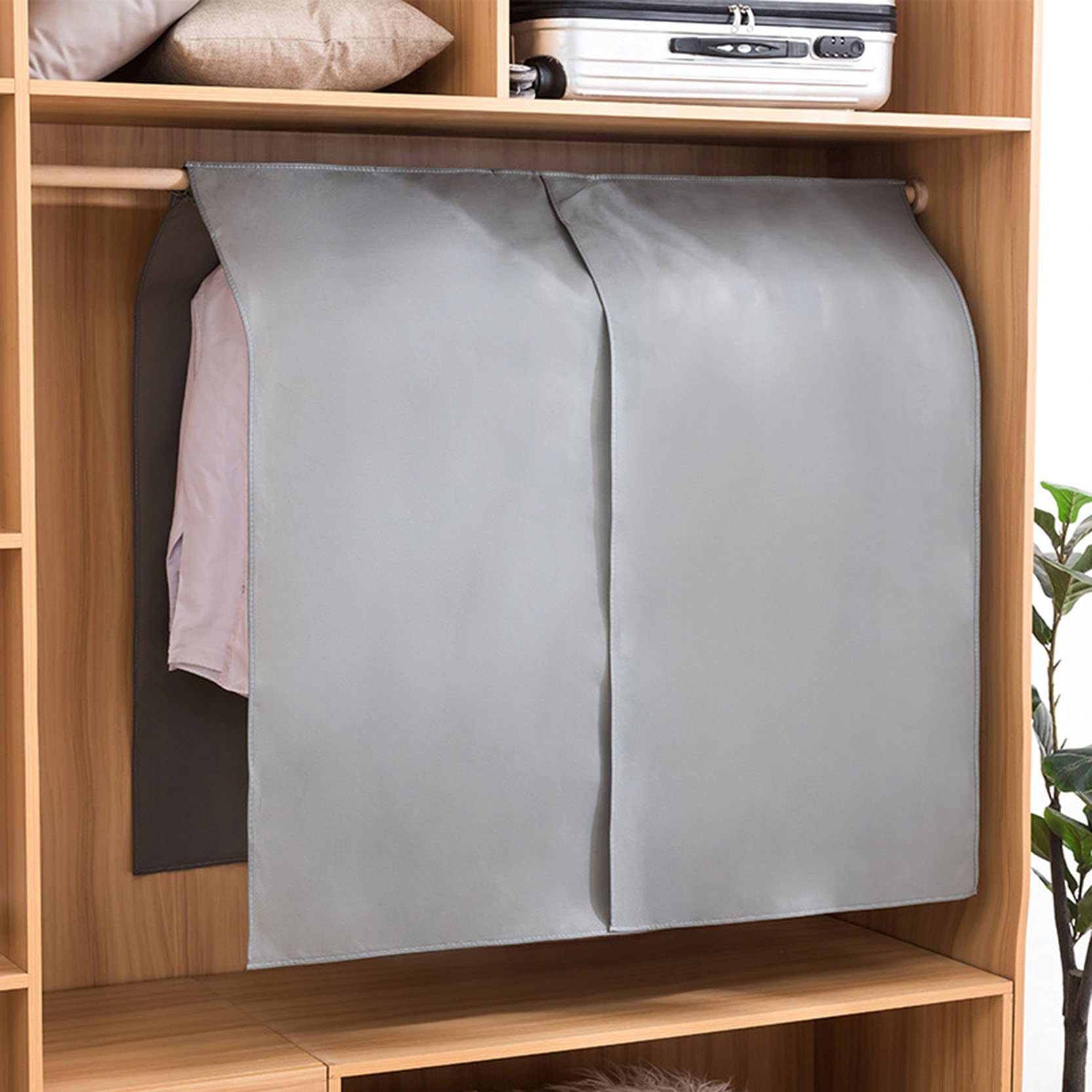 Funda Antipolvo para Ropa,5 Piezas Fundas para Ropa A Prueba De Polvo,Toalla No ida Impermeable A Prueba De Polillas,Fundas Protectoras Fáciles De Lavable,para Abrigo,Perchero,Grey-120x120cm