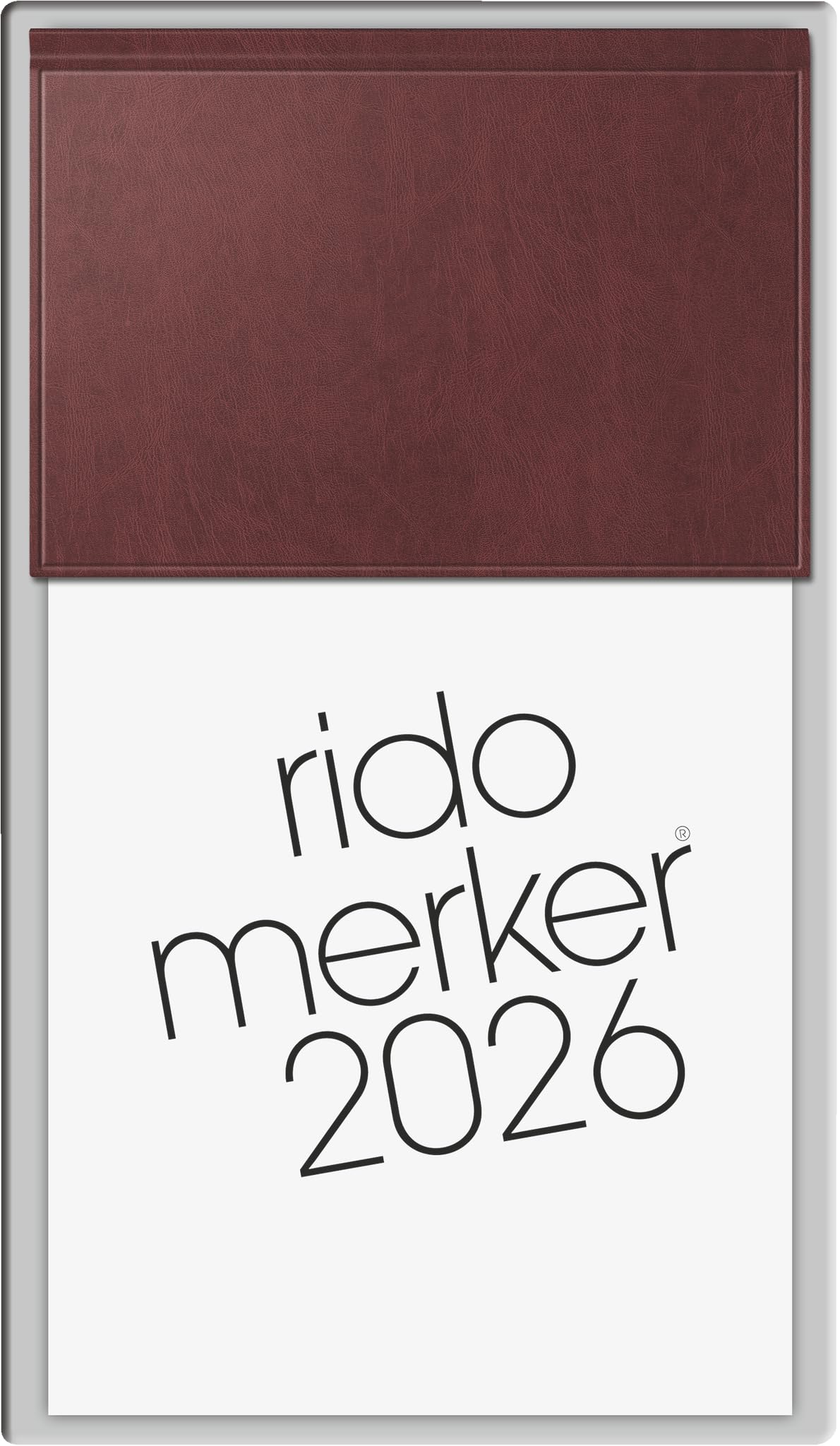 rido/idé Note Book Model '26 | 108 x 201 mm, Plastic, Dark Red