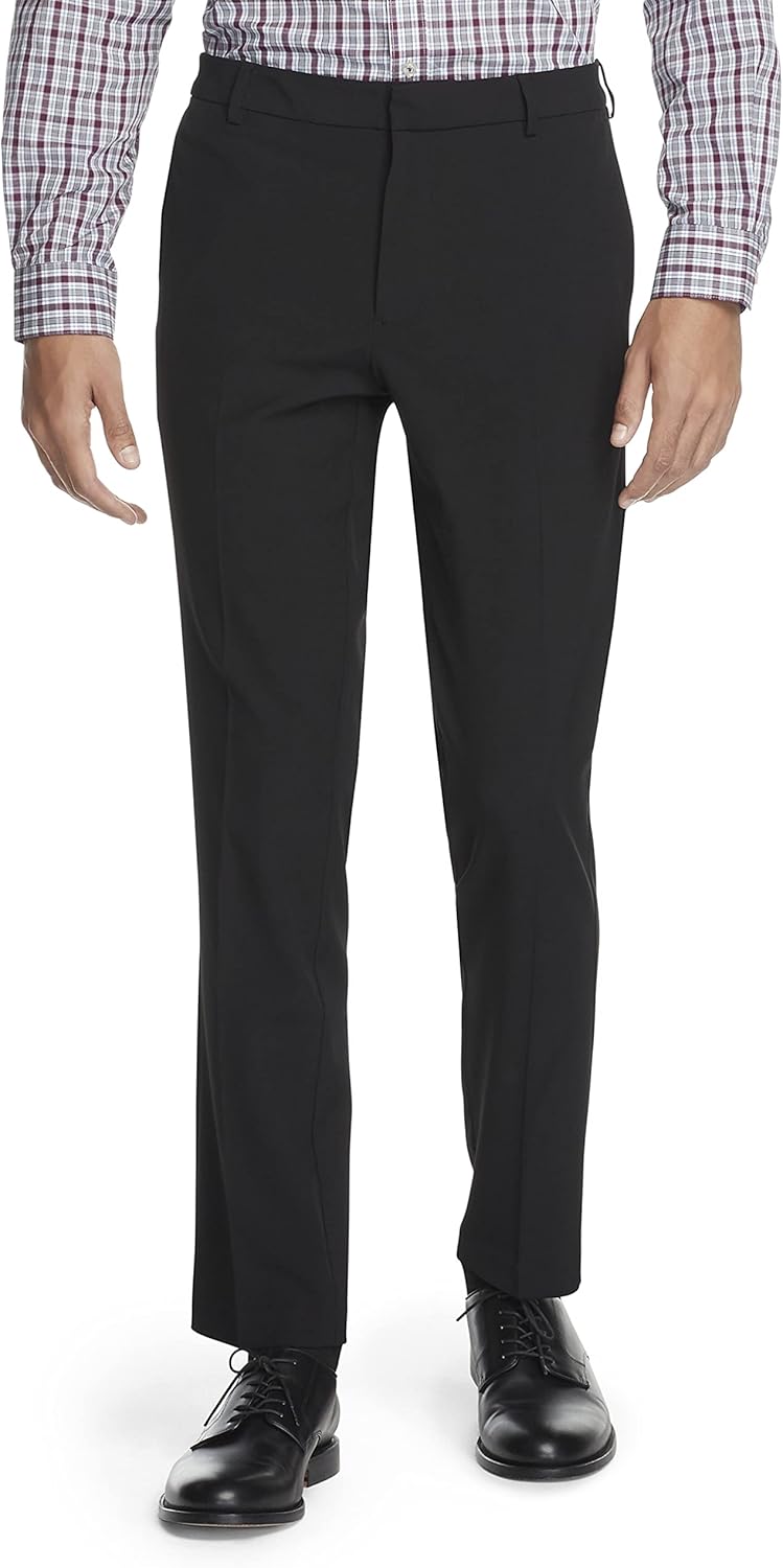 Van Heusen Men's Stain Shield Stretch Slim Fit Flat Front Dress Pant