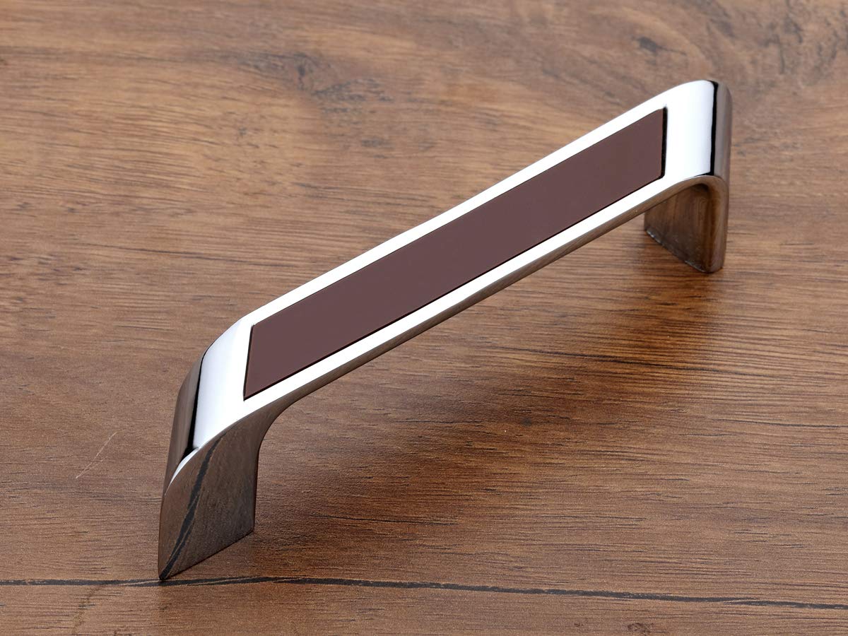 HARMONUS Fancy Zinc Cabinet Drawer Door Handle CP/Wengi Finish 160 mm (8 Inch) 7 Pieces