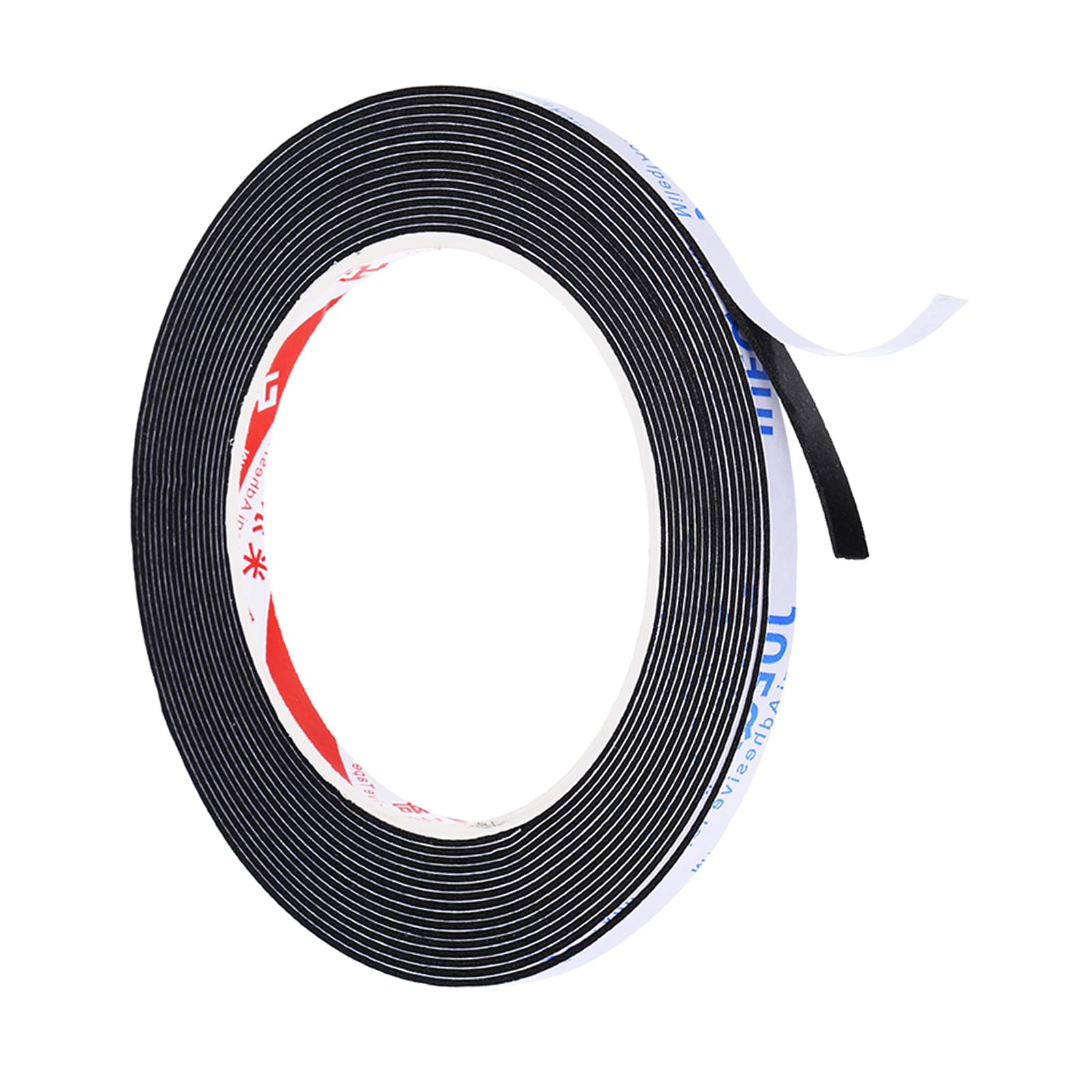 PATIKIL 5m/16.4ft Sigillatura Schiuma Nastro, 5mm Largo 1mm Spessore Singolo Sided Intemperie Rimozione Porta Guarnizione Striscia Paraspifferi per Finestra Porta Isolamento, Nero