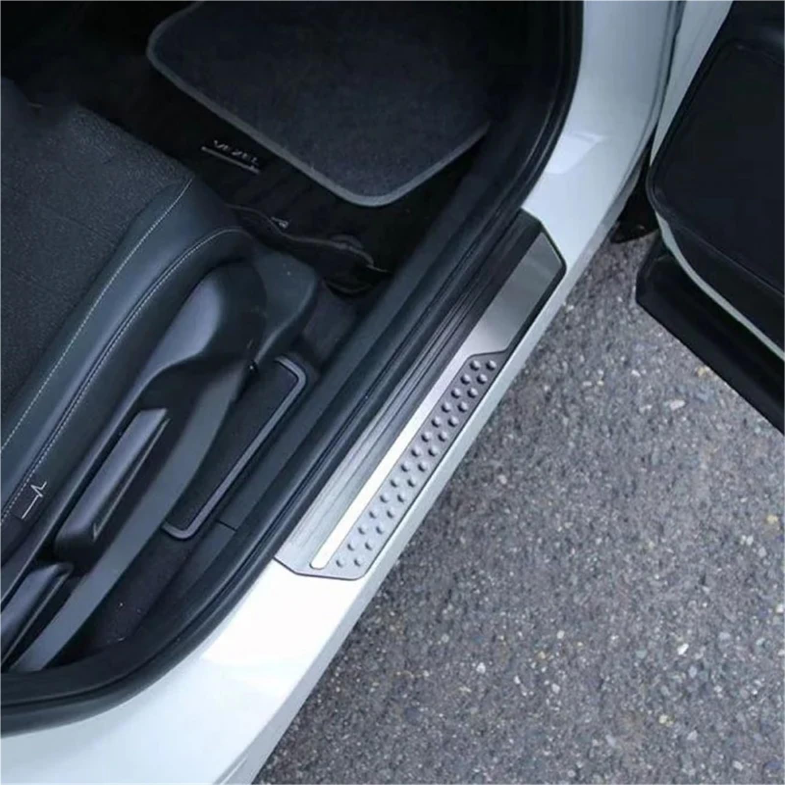 Naklejka 3D do Hondy, pasuje do Vezel HR-V E:HEV 2021 2022, listwy progowe, listwy ozdobne, listwa progowa auto podpora nogi stopień pojazdu(SS black)