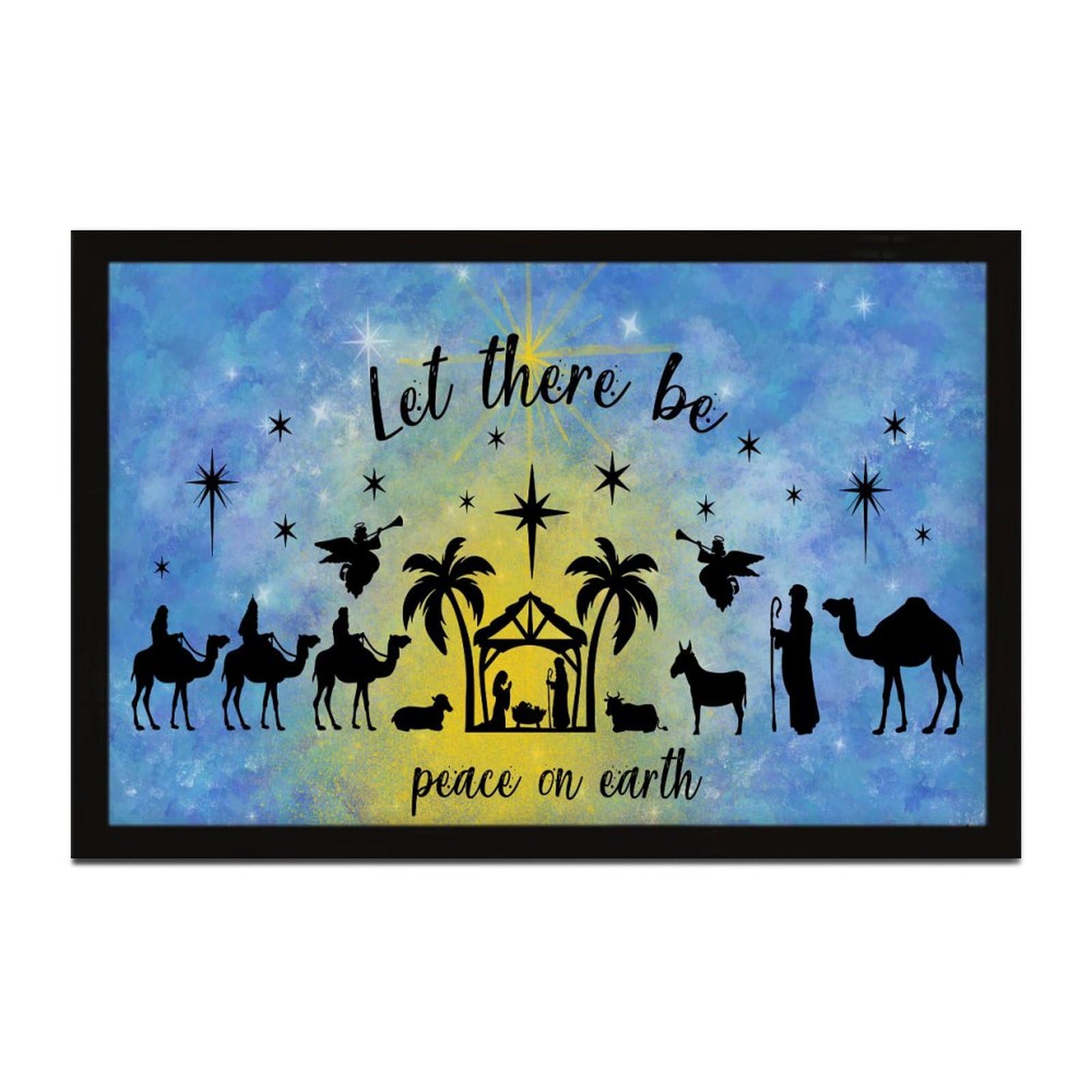 Cadeau de Noël panneau en bois Oh Holy Night déco maison originale