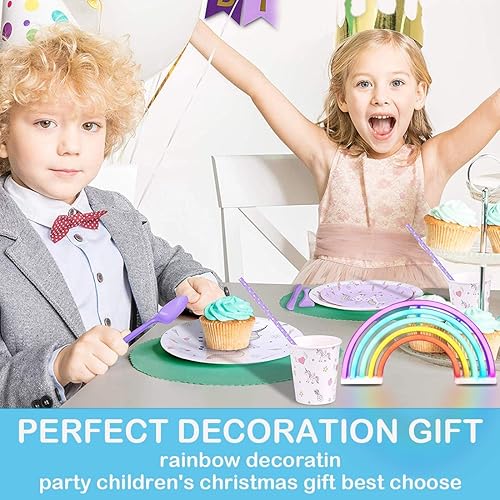 Miniatura 6 de Luz nocturna arcoíris para niños, letreros LED de neón arcoíris para decoración de pared, decoración de dormitorio, accesorios para el hogar,