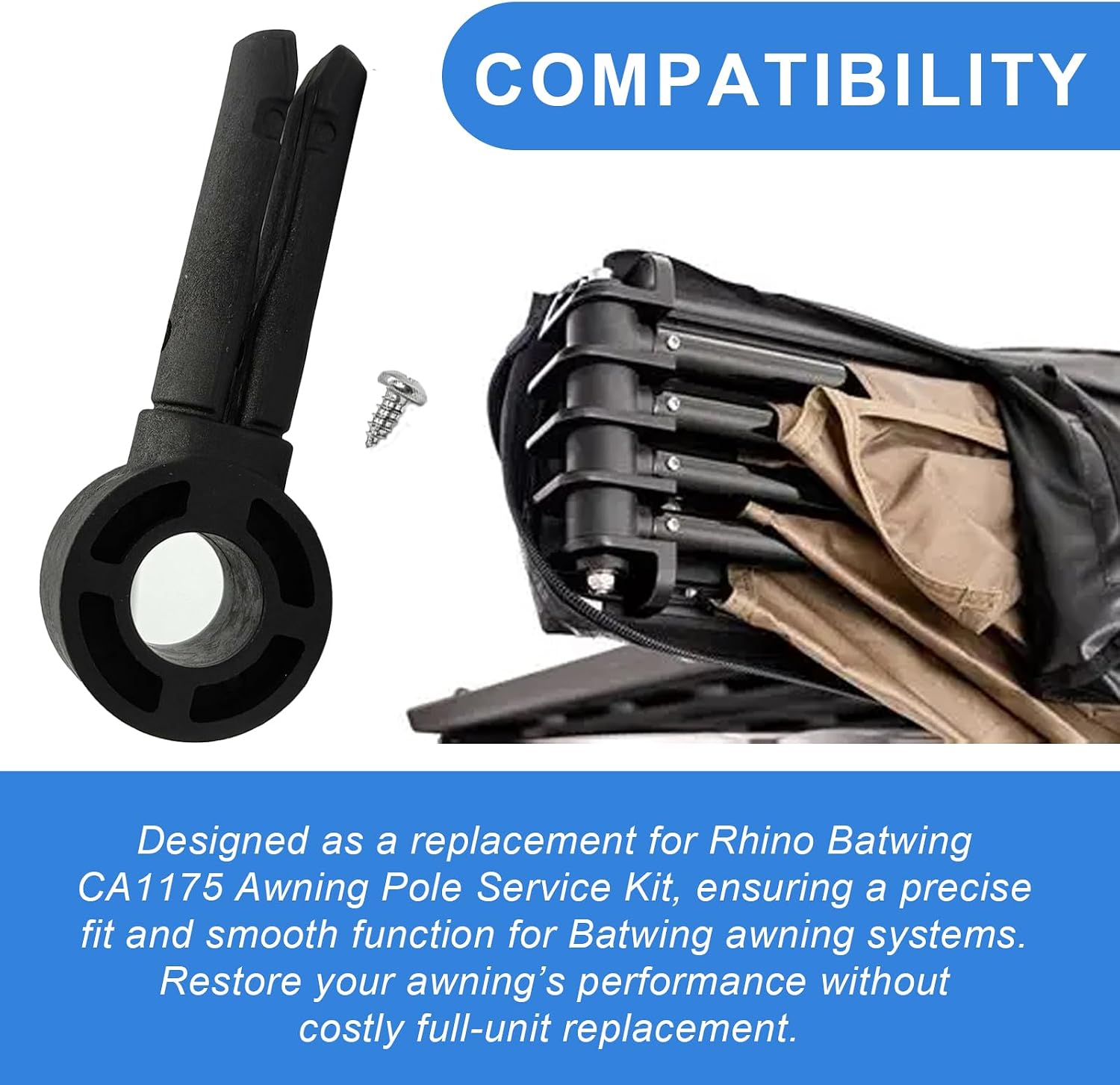 Replacement for Rhino Rack Batwing CA1175 Awning Pole Service Kit, Heavy-Duty Awning Support Pole Repair & Maintenance Kit for Batwing Awnings