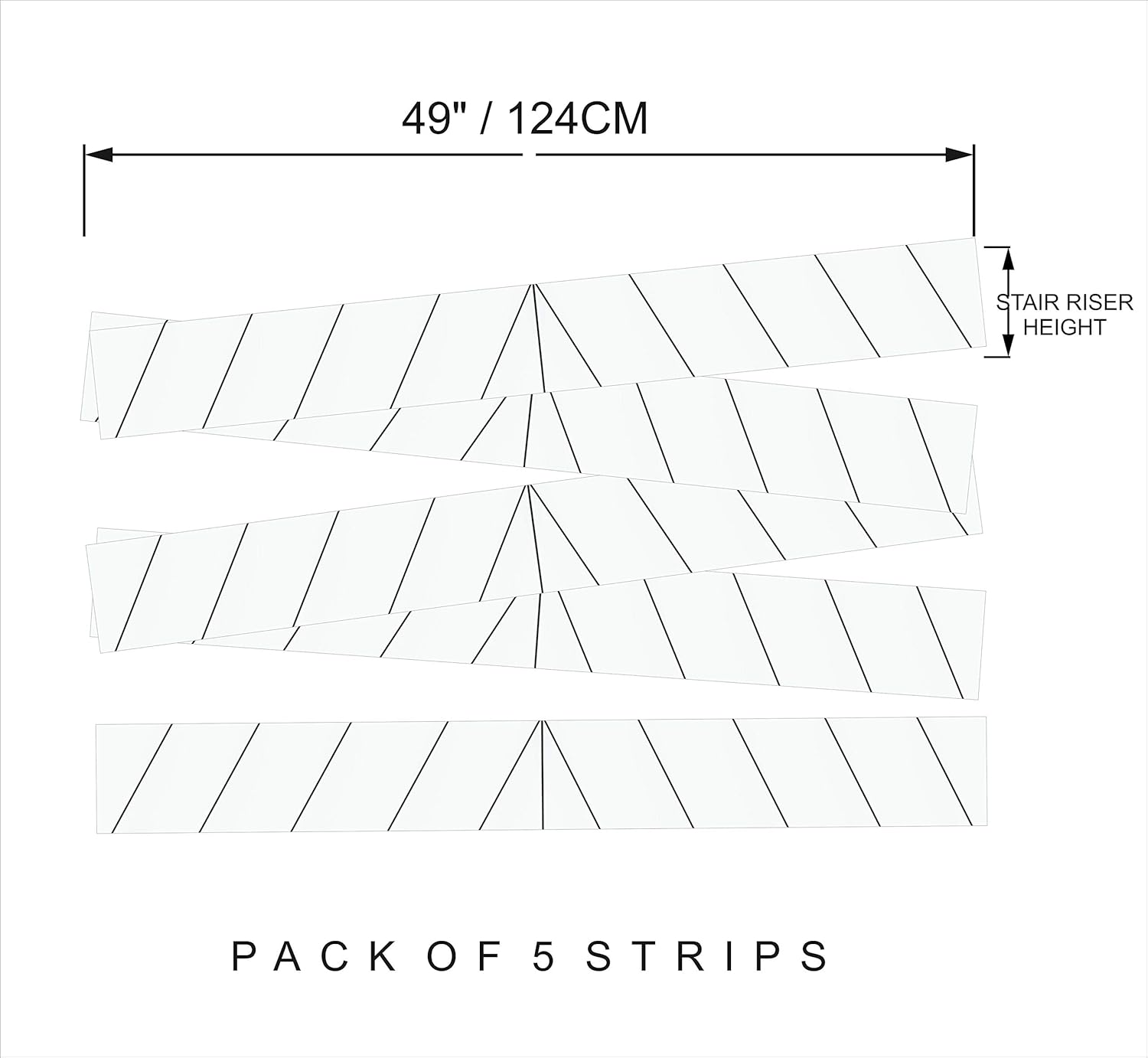 Flаѕh Dеаlѕ - 50% оƒƒ Monaco Stair Riser Strip Peel and Stick Vinyl Decal Self-Adhesive Easy to Trim & Clean Repositionable Removable Waterproof DIY Murals for Stair Stickers Home Decor - Pack of 5 strips (6.50 x 49)