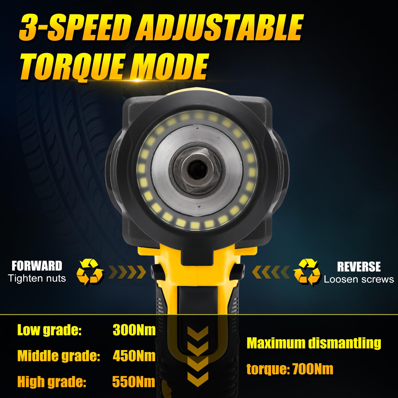 Akumulatorowa wkrętarka udarowa, kompatybilna z akumulatorem Dewalt 20 V, bezszczotkowa 700 Nm, wysoki moment obrotowy, klucz udarowy 1/2 cala, klucz udarowy z 43 akcesoriami (bez akumulatora)