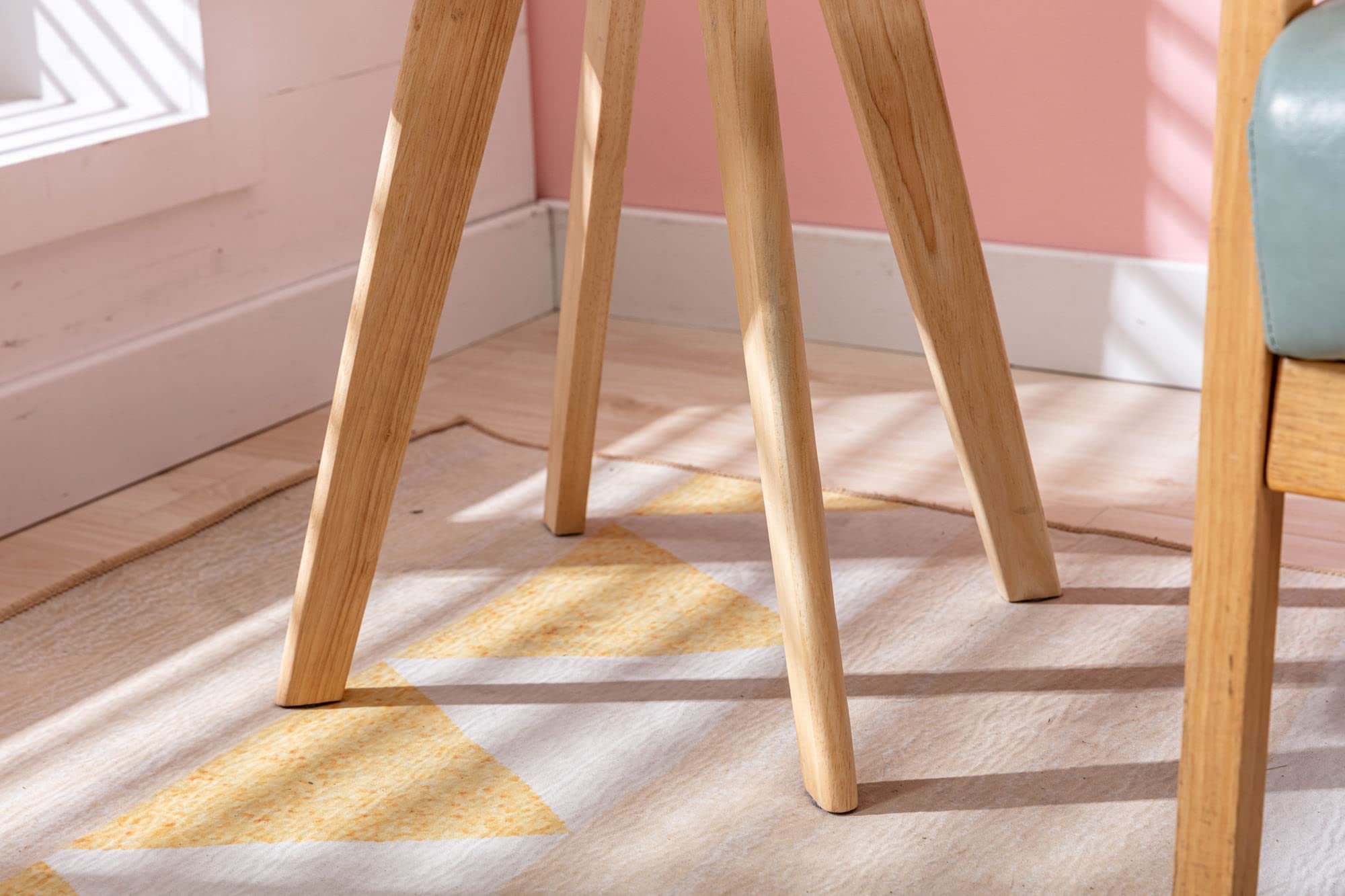 CLP Tavolino Quadrato Almeria Look Scandinavo I Gambe in Legno di Faggio I Tavolo da Divano, Colore:Bianco, Colore del Telaio:Natura (Quadrato)
