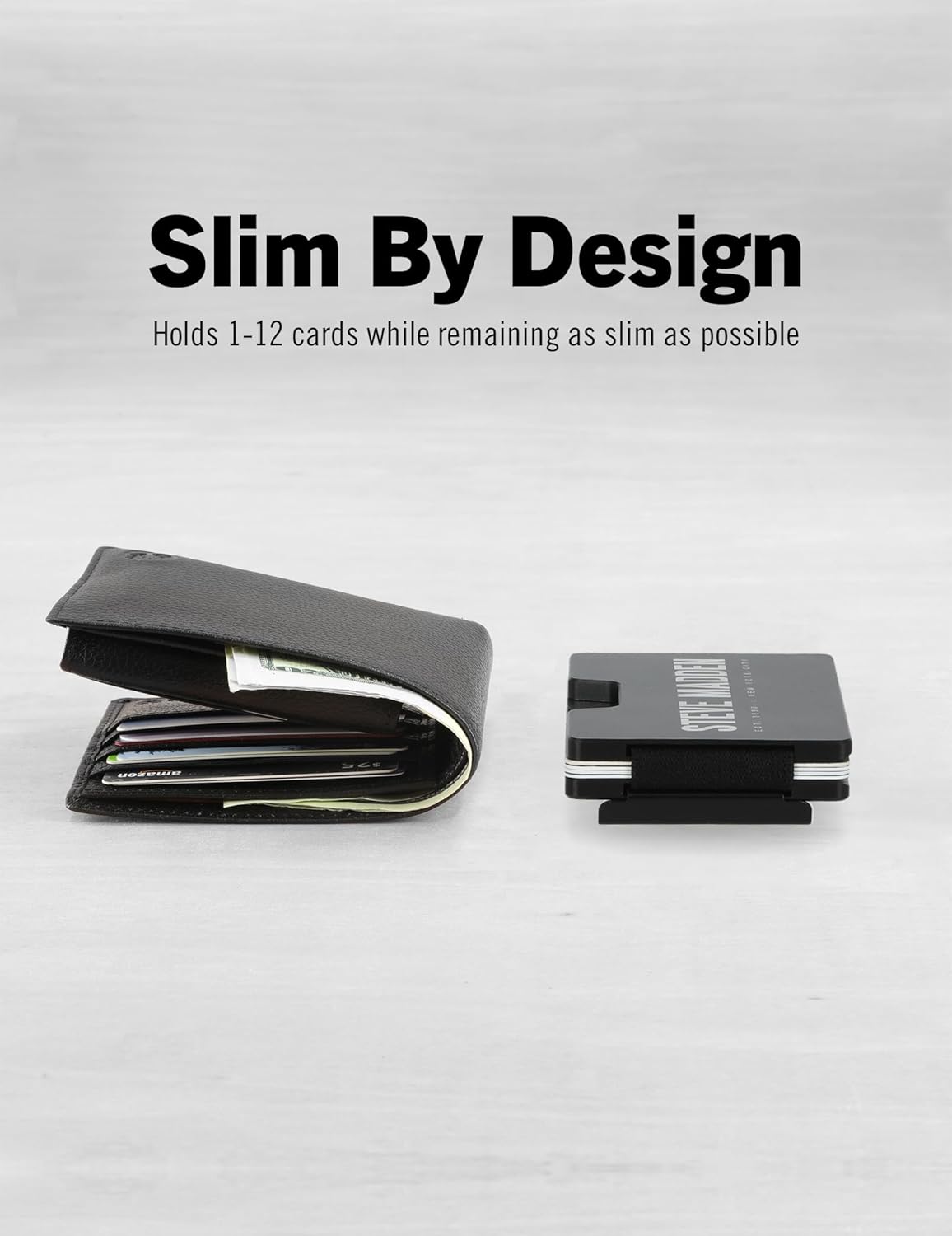 Steve Madden Minimalist Wallet for Men Credit Card Holder Removable Money Clip - Image 4