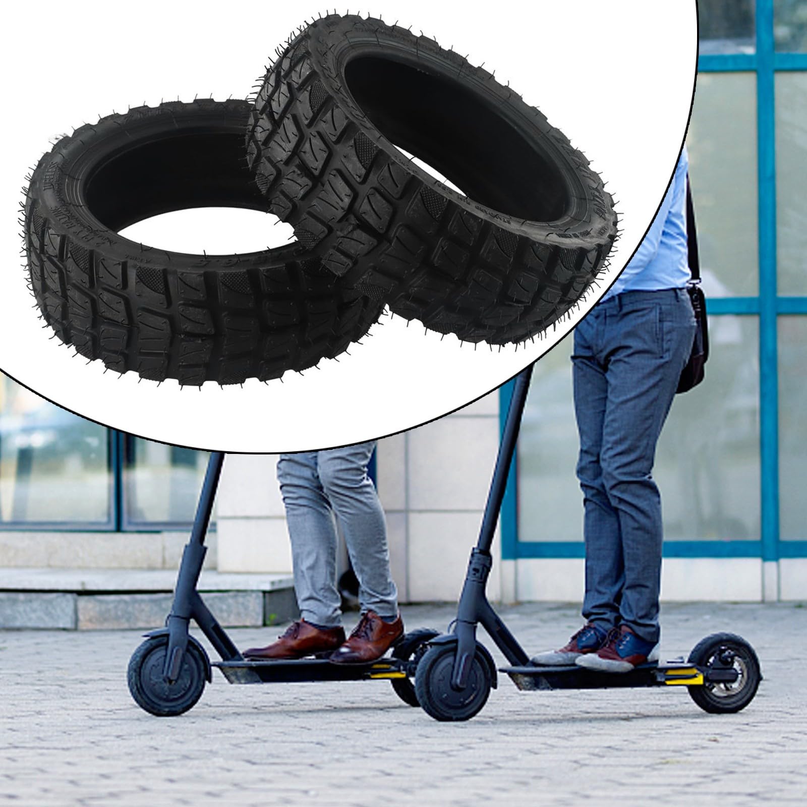 Yuanpgky Neumático eléctrico de 10 pulgadas, 10 x 2.75-6.5, neumáticos todoterreno sin cámara, neumático grueso sólido de repuesto para scooter eléctrico (2 piezas)