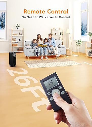 Miniatura 3 de Givebest Calentadores de espacio para uso en interiores, panel táctil, calentador eléctrico de calentamiento rápido de 1500 W con control remoto,