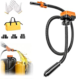 3.2GPM Cordless Fuel Transfer Pump for DeWalt 20V & Milwaukee 18V Batteries | Auto-Stop Gas Can Pump with 41'' Hose,3 Adapters,Storage Bag&Gloves,Portable Electric Oil Pump for Diesel Gasoline,No Battery