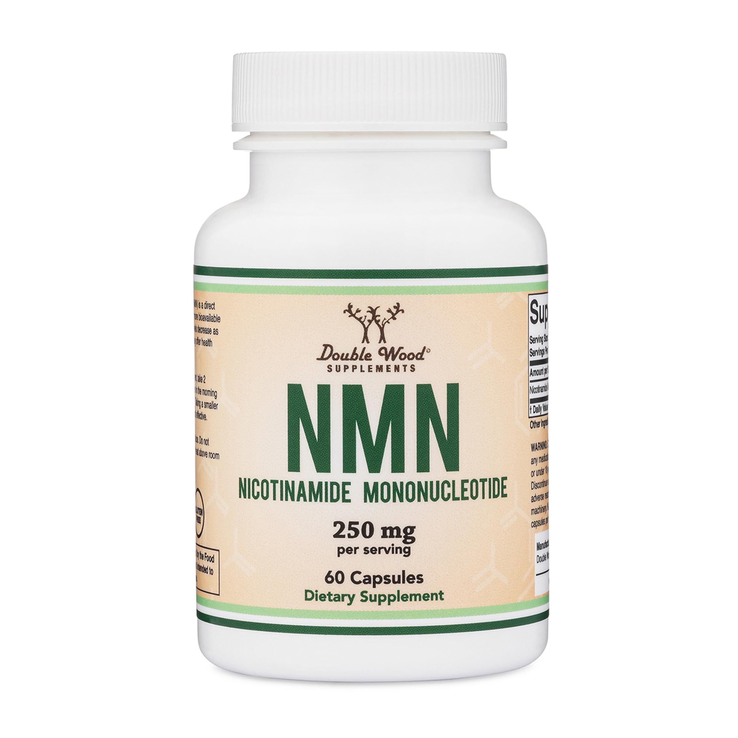 NMN 250mg Per Serving (Nicotinamide Mononucleotide), to Boost NAD+ Levels More Effectively Than Riboside for Anti Ageing by (60 Capsules)