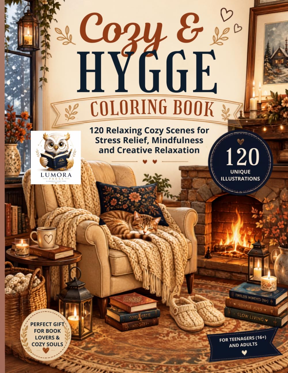 Cozy & Hygge Coloring Book: 120 Relaxing Cozy Scenes for Stress Relief, Mindfulness and Creative Relaxation