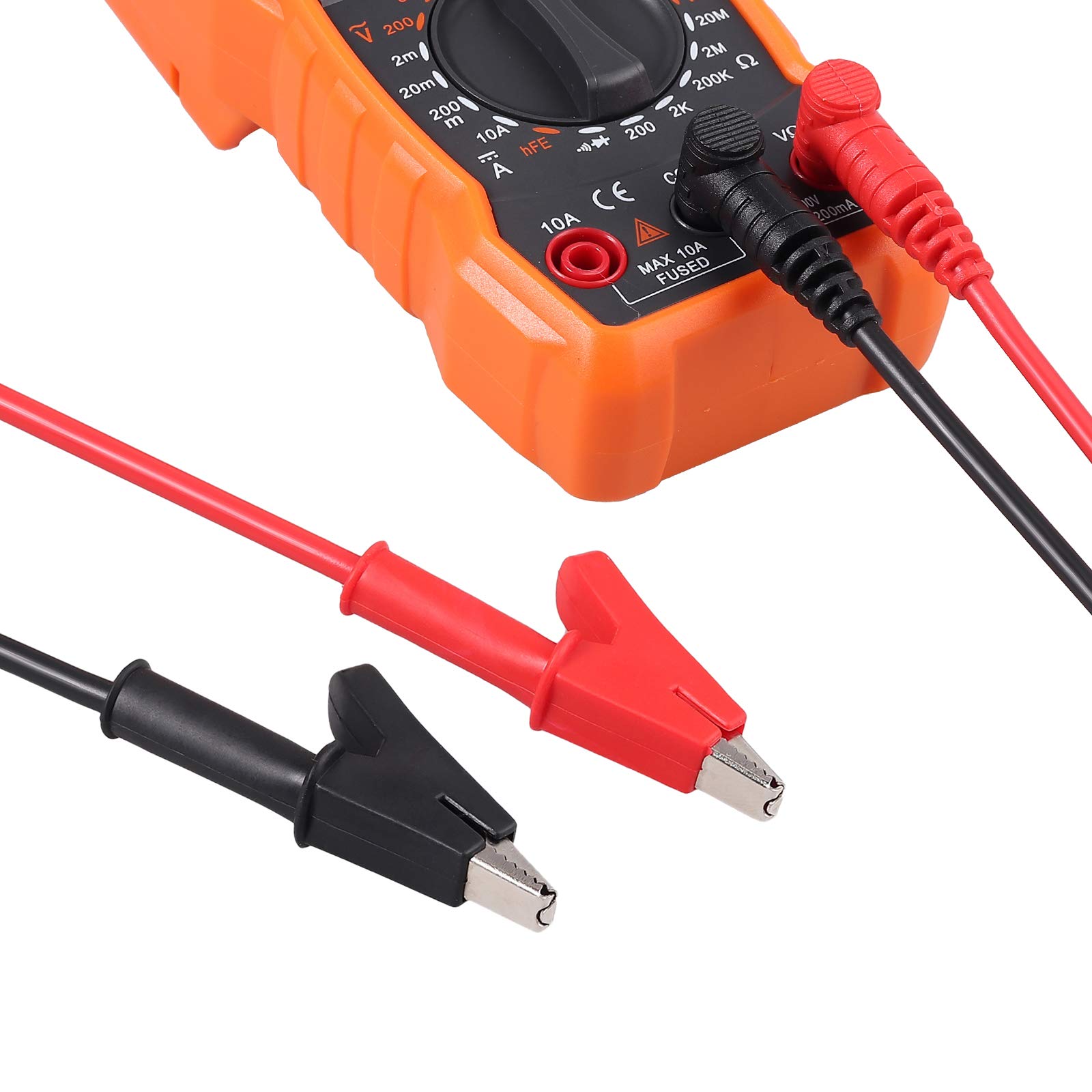 Neoteck Lot 2 Cordons Test Pince Crocodile + Fiche Banane 1m - Rouge/Noir, Multimètre, Labo, École